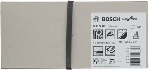 BOSCH 2608656032 / Pilový plátek do pily ocasky S 1122 BF / Délka 225 mm / Rozteč 2 mm / 100 ks