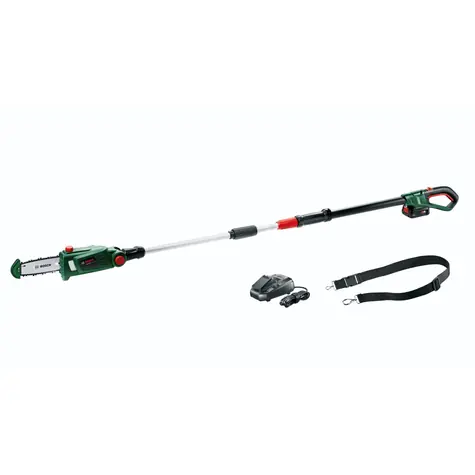 BOSCH UniversalChainPole 18 / Aku prořezávací pila / 18V / Lišta: 20cm / Délka: 210–260 cm / 1x 2.5Ah / nabíječka
