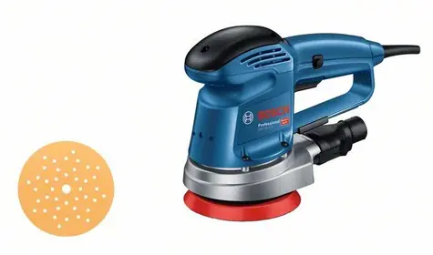 BOSCH GEX 34-125 Professional / Excentrická bruska / 340W / 125 mm / 4500-12000 ot-min / brusný list + kotouč