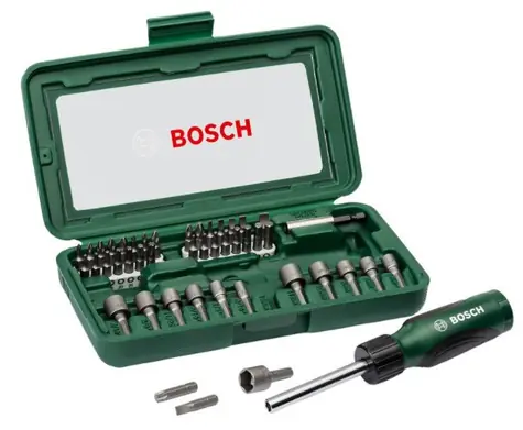 BOSCH 2607019504 / Sada šroubovacích bitů a nástrčných klíčů s držákem / 46 ks