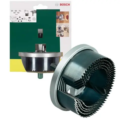 BOSCH 2607019451 / Sada vrtacích korunek do dřeva / Průměr: 60 & 68 & 75 & 83 & 92 mm