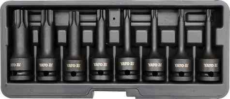 YATO YT-1065 / Sada rázových nástavců 8 ks / T30-T80 torx / CrMo