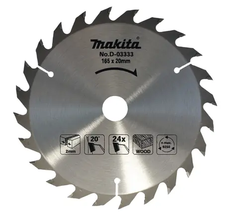 Makita D-03333 / Pilový kotouč na dřevo / Průměr 165 mm / 24 zubů