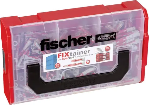 fischer 539867 FIXtainer DUOPOWER krátký & dlouhý / sada hmoždinek + šrouby 210 ks