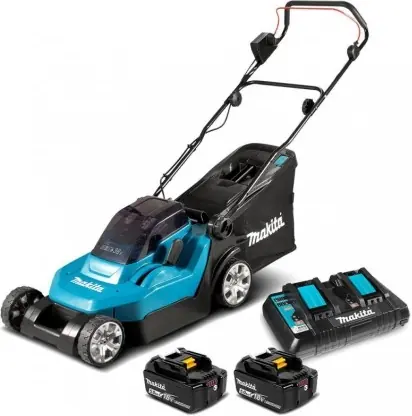 Makita DLM432PT2 / Aku Sekačka na trávu / 18V / 3600 ot-min / záběr 43 cm / koš 50 l / 2x Aku 5Ah
