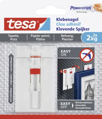 Tesa Powerstrips® 77777 Nalepovací hřebík na tapety a omítku / Nosnost 2 kg