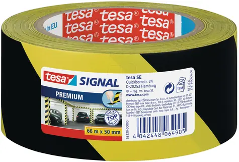 Tesa Signal Odolná vyznačovací lepicí páska žlutá - černá / Rozměry 50 mm x 66 m