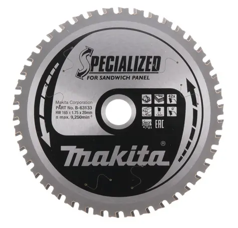 Makita B-63133 / pilový kotouč na sendvich panely / průměr 165x20mm / počet zubů 42