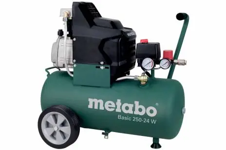 Metabo BASIC 250-24 W / kompresor / 1500W / Tlak 8 bar / 2.850 ot-min / Nádoba 24 l / Sací výkon 200 l-min