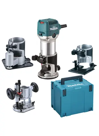 Makita RT0702CX3J / Kombinovaná frézka s příslušenstvím / 710W / Makpac