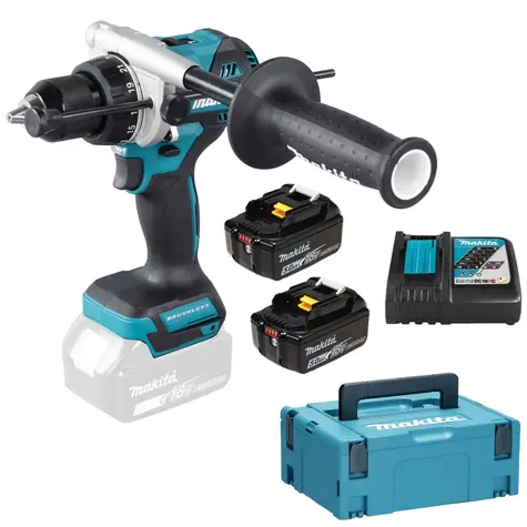 Makita DHP486RTJ / Aku příklepová vrtačka / 18V / 2 x 5.0 Ah / 2100 ot-min / 31.500 příklepů-min / 130 Nm / Macpac