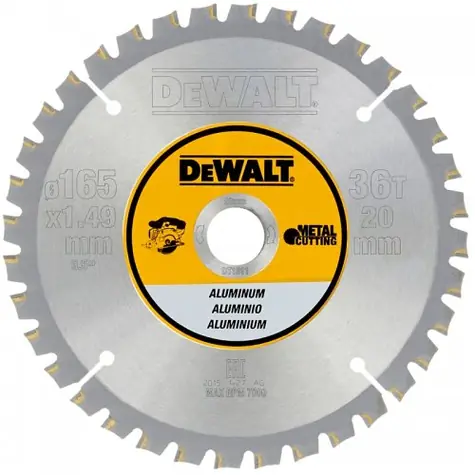 DeWalt DT1911 / Pilový kotouč pro aku pily / Průměr 165x20 mm / Šířka řezu 1.49 mm / Počet zubů 36