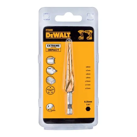 DeWalt DT5026 / Stupňovitý vrták do kovu / Průměr 4 - 12 mm 