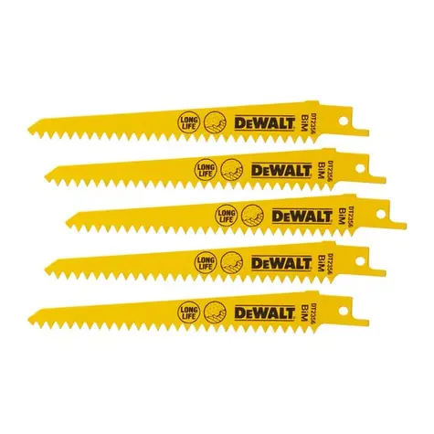 DeWalt DT2356 / Bimetalové pilové listy / na omítky bez úlomků / Délka čepele 152 mm / 5ks