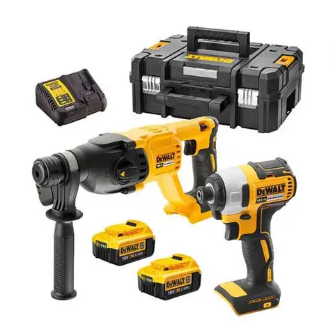 DeWalt DCK2023M2T / Aku kombi kladivo DCH133 + Aku rázový utahovák DCF787 / 2x Aku 4Ah / 2x kufr / nabíječka 