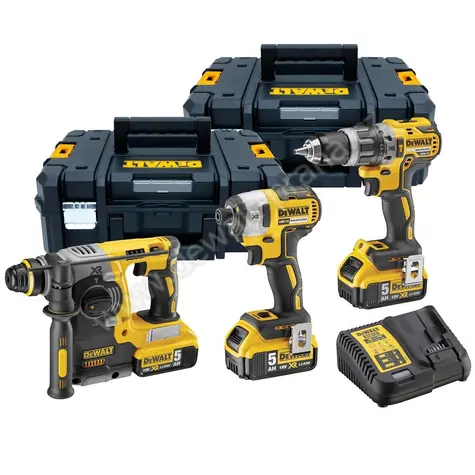 DeWalt DCK368P3T / Aku sada DeWalt DCD796 + DCF887 + DCH273 / 3x Aku 5.0Ah / 2x kufr / nabíječka