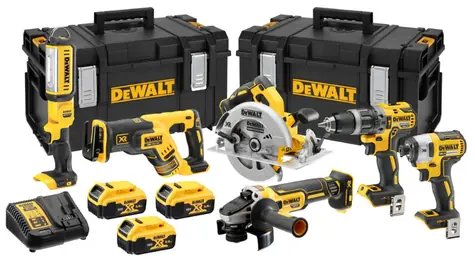 DeWalt DCK623P3 / Aku sada DeWalt DCD796 + DCG405 + DCS367 + DCS570 + DCF887 + DCL050  / 3xAku 5Ah / 2xKufr / nabíječka
