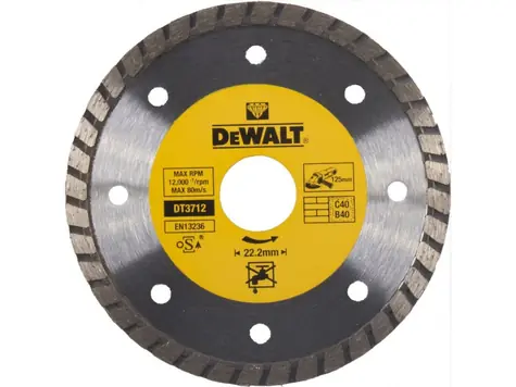 DeWalt DT3712 / Diamantový kotouč Turbo / Průměr 125x22.2 mm / Šířka 2.2 mm