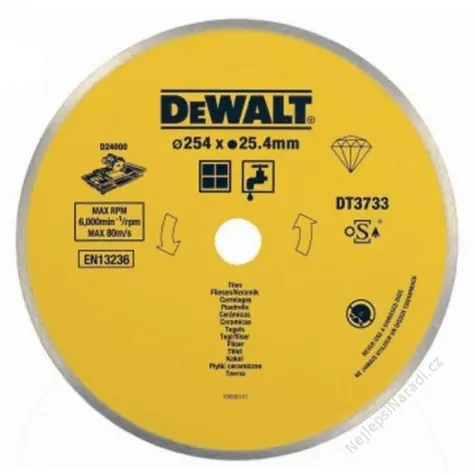 DeWalt DT3733 / Diamantový kotouč na dlaždice / Průměr 254x25.4 mm