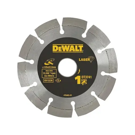 DeWalt DT3741 / Segmentový diamantový kotouč / Průměr 125x22.2 mm / Počet segmentů 10