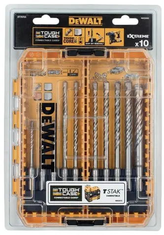 DeWalt DT70753 / Sada 10ks vrtáků do betonu / SDS-Plus / 5/6/7/8/9/10/12 mm