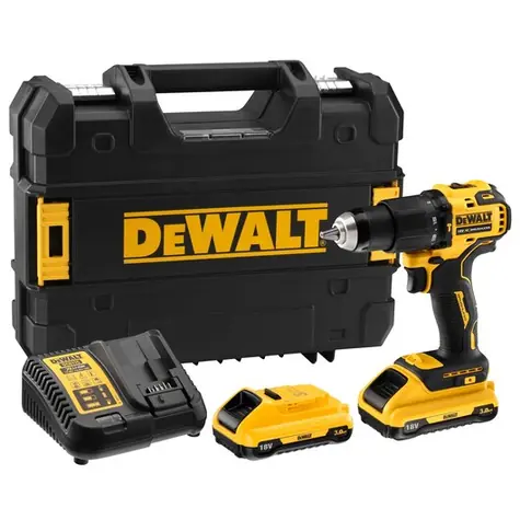 DeWalt DCD709L2T / Aku příklepová vrtačka / 18V XR / 2x 3 Ah / 65 Nm / nabíječka / kufr