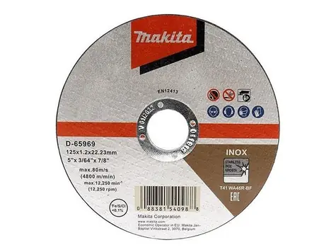 Makita D-65969-12 Řezný kotouč na nerez 125 x 1.2 x 22.2mm / 12ks