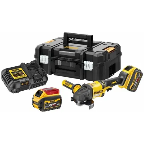 DeWalt DCG418T2 / Aku úhlová bruska / Průměr 125mm / 54V / 9.000 ot-min / 2x 6Ah / nabíječka / kufr
