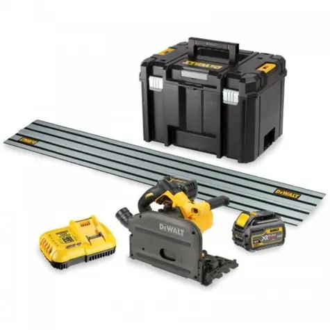 DeWalt DCS520T2R / Aku kotoučová ponorná pila / 54V / Kotouč 165 mm / 2x 6 Ah / nabíječka / kufr