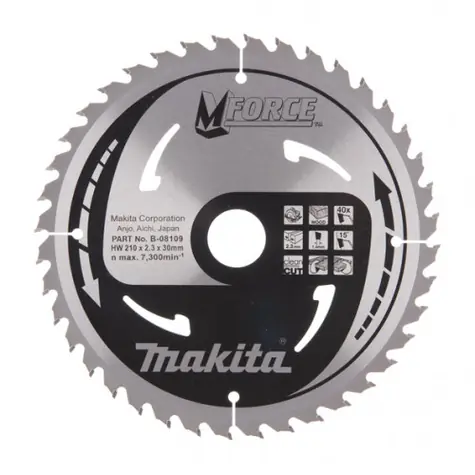 Makita B-08109 MForce / pilový kotouč na dřevo / průměr 210 x 30mm / počet zubů 24