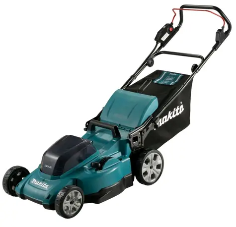 Makita DLM480Z / Aku Sekačka na trávu / 2x 18V / 3100 ot-min / až 800 m2 / záběr 48 cm / koš 62 l / Bez aku
