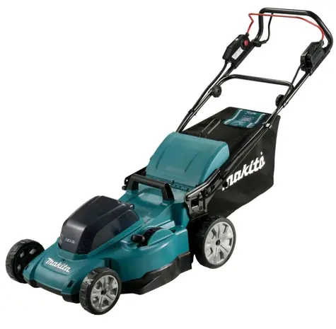 Makita DLM481Z / Aku Sekačka na trávu / 2x 18V / 3100 ot-min / až 800 m2 / záběr 48 cm / koš 62 l / Bez aku