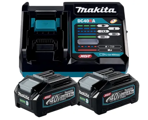 Makita 191L76-1 Nabíjecí sada - 2x Baterie BL4025 | Nabíječka DC40RA | 40V 2.5Ah
