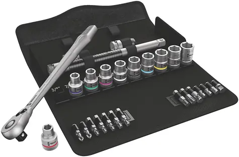 WERA 8100 SC 11 Ráčnová sada Zyklop Metal / přepínací páčka / upínací část 1/2