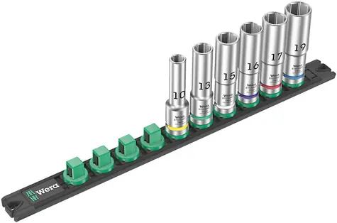 WERA Magnetická lišta na hlavice C Deep 1 se sadou nástrčných hlavic / připojovací rozměr 1/2