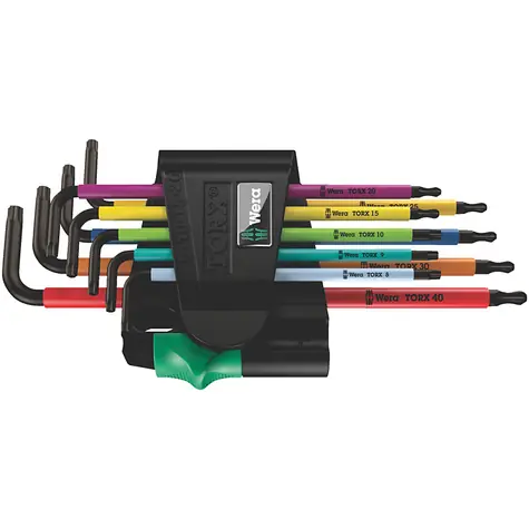 WERA 967/9 TX BO Multicolour 1 Sada zástrčných klíčů TORX BO Multicolour / BlackLaser / 9 dílný