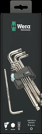 WERA 3950/9 Hex-Plus Stainless 1 SB Sada zástrčných klíčů / metrická / nerezová ocel / 9 dílný