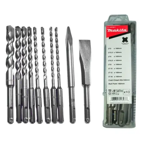 Makita D-46361 SDS-Plus sada vrtáků a sekáčů / 10ks
