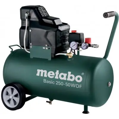Metabo BASIC 250-50 W OF / kompresor / 1500W / Tlak 8 bar / 2.850 ot-min / Nádoba 50 l / Sací výkon 220 l-min