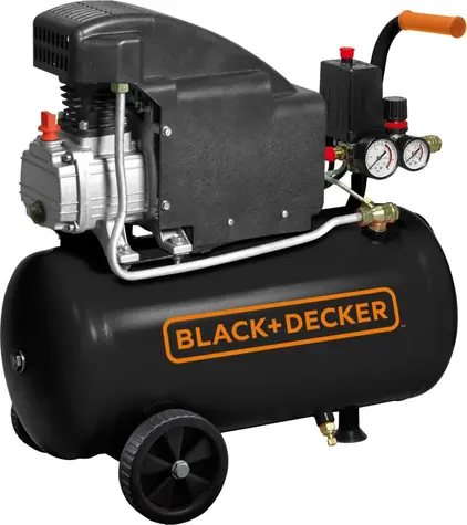 Black&Decker NURCCC304BND541 / Bezolejový kompresor / 750W / 24L / Tlak 8 bar / 160 L za minutu