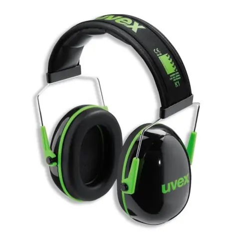 Uvex K1 2600001 černá-zelená / Mušlové chrániče / náhlavní oblouk / SNR: 28 dB