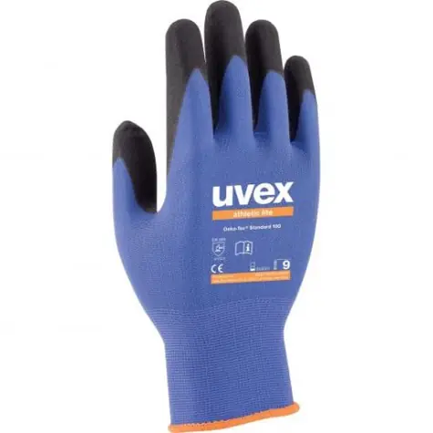 Uvex athletic lite - vel. 8 / Ochranné rukavice / Použití - suché a mírně vlhké pracovní prostředí