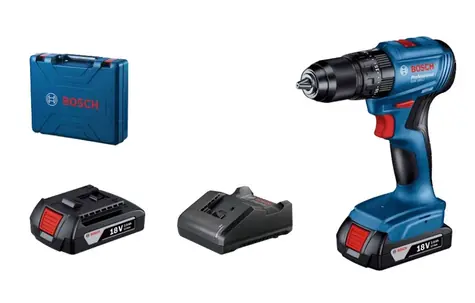 Bosch GSB 185-LI - 2x 2.0 Ah modrá / AKU kombinovaný šroubovák / 18 V / 2 Ah / 1900 ot./min / Li-lon / příslušenství