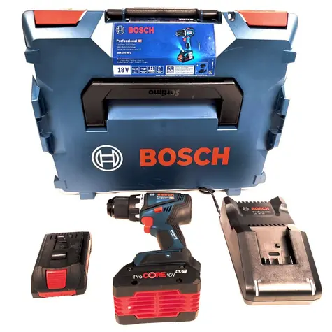 Bosch 06019K6004 GSR 18V-90 C modrá / Akumulátorový vrtací šroubovák / 18 V / 4 Ah / 64 Nm / 2100 ot/min / příslušenství