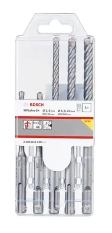 Bosch 2608833910 / Sada vrtáků do betonu / SDS+ / 5 & 6 & 8 & 10 mm