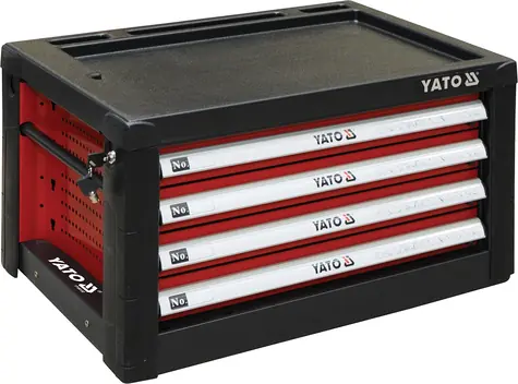 YATO YT-09152 červená / Skříňka dílenská 4 zásuvky / 690x465x400mm