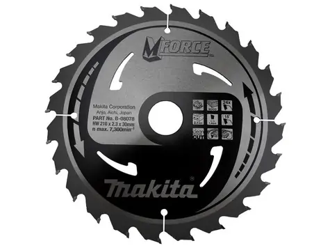 Makita B-08078 MForce / pilový kotouč na dřevo / průměr 210 x 30 mm / počet zubů 24