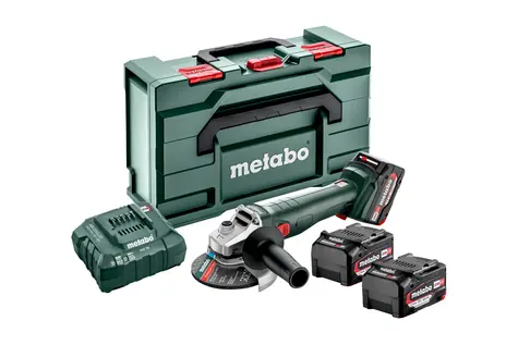 Metabo W 18 L 9-125 QUICK SET / Aku úhlová bruska / 18V / 3x4Ah / Průměr 125 mm / 8500 ot-min / metaBOX 