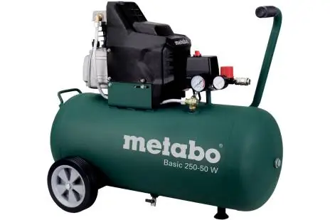 Metabo BASIC 250-50 W  / Olejový kompresor / 1500W / 50L / Tlak 8 bar / 110 l/min