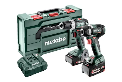 Metabo COMBO SET 2.9.2 18V / Sada Aku nářadí: rázový utahovák SSW 18 LT + Aku šroubovák BS 18 L / 18 V / 2x  5.2 Ah